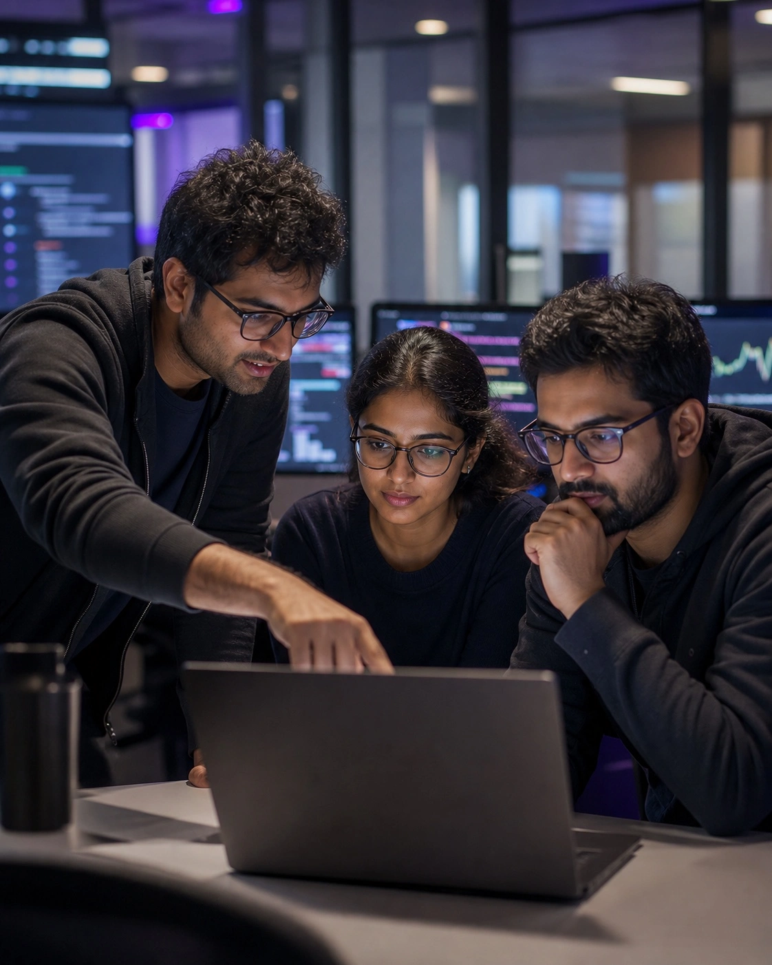 Team collaborating on AI solutions